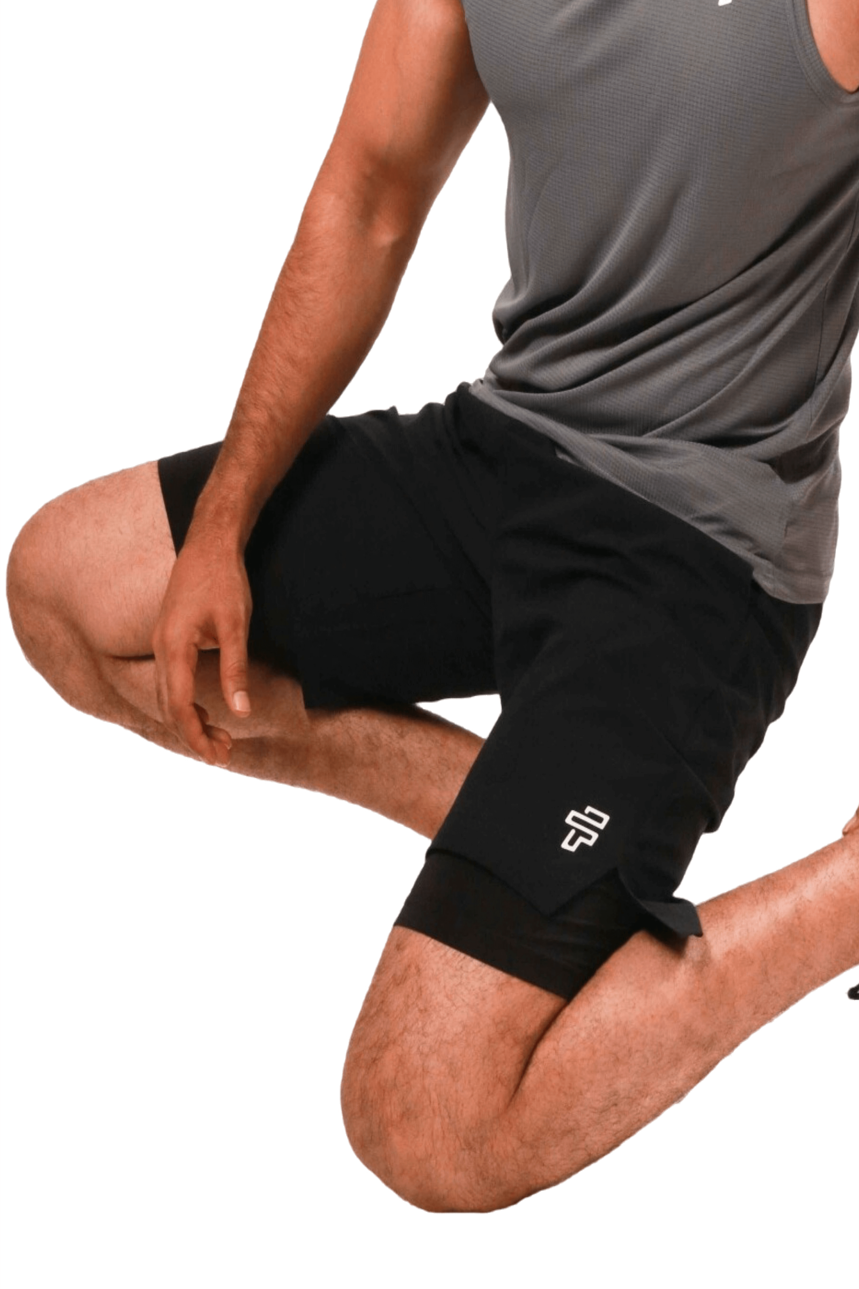2 - in - 1 Compression Shorts - Black/Black - Flecto
