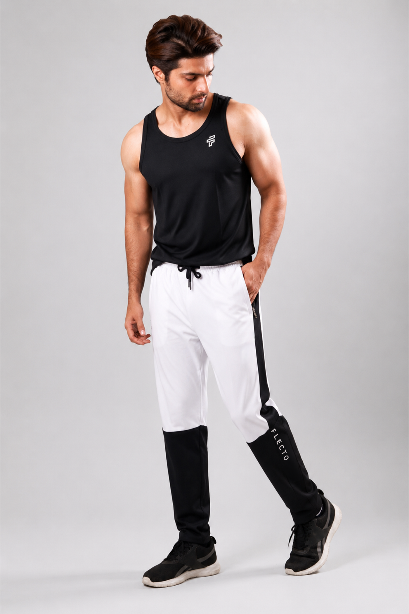 Black Stringer and Track Pants