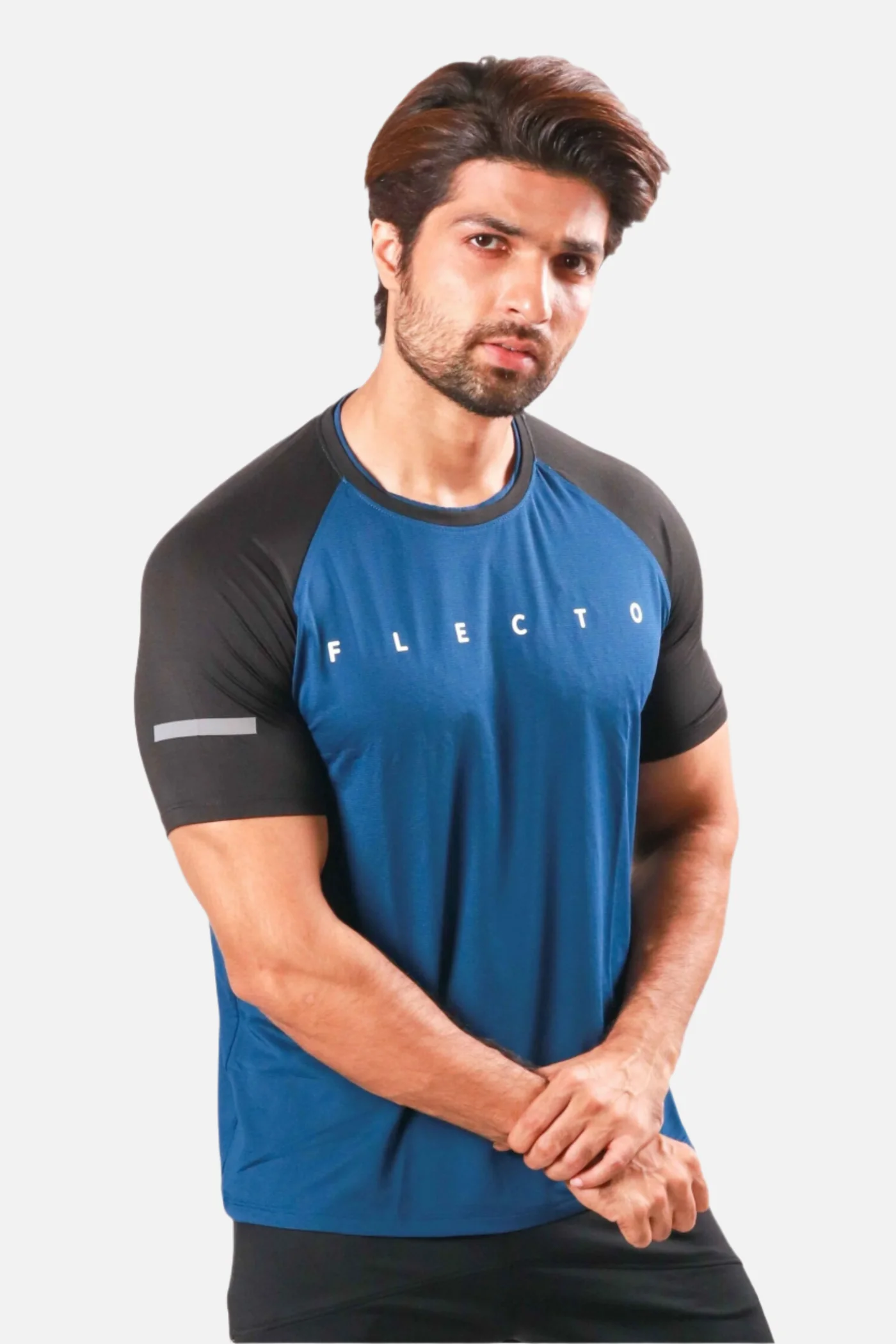 Blue and Black Raglan Half Sleeve + Black Tracks