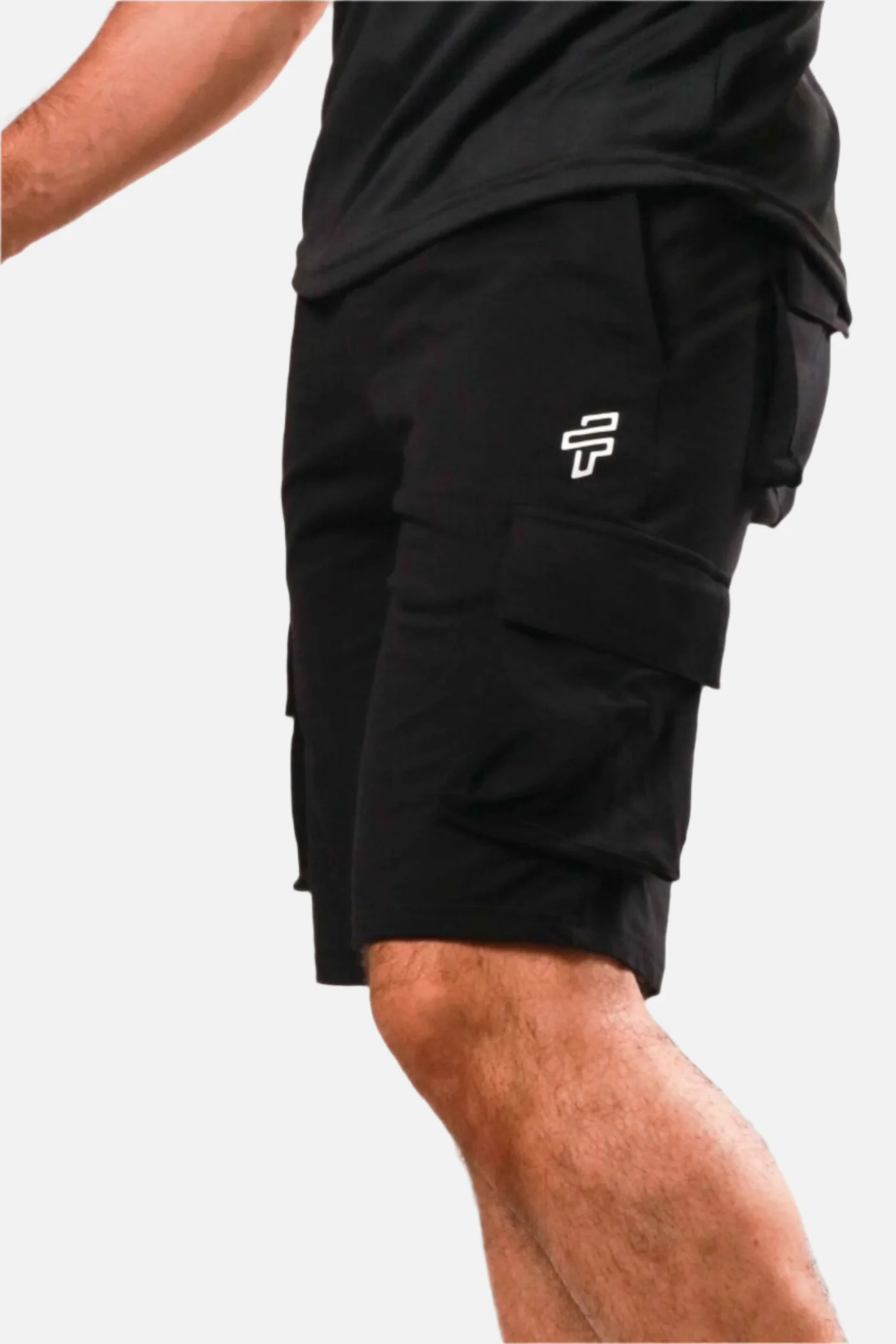 Grey Tank Top + Black Cargo Shorts