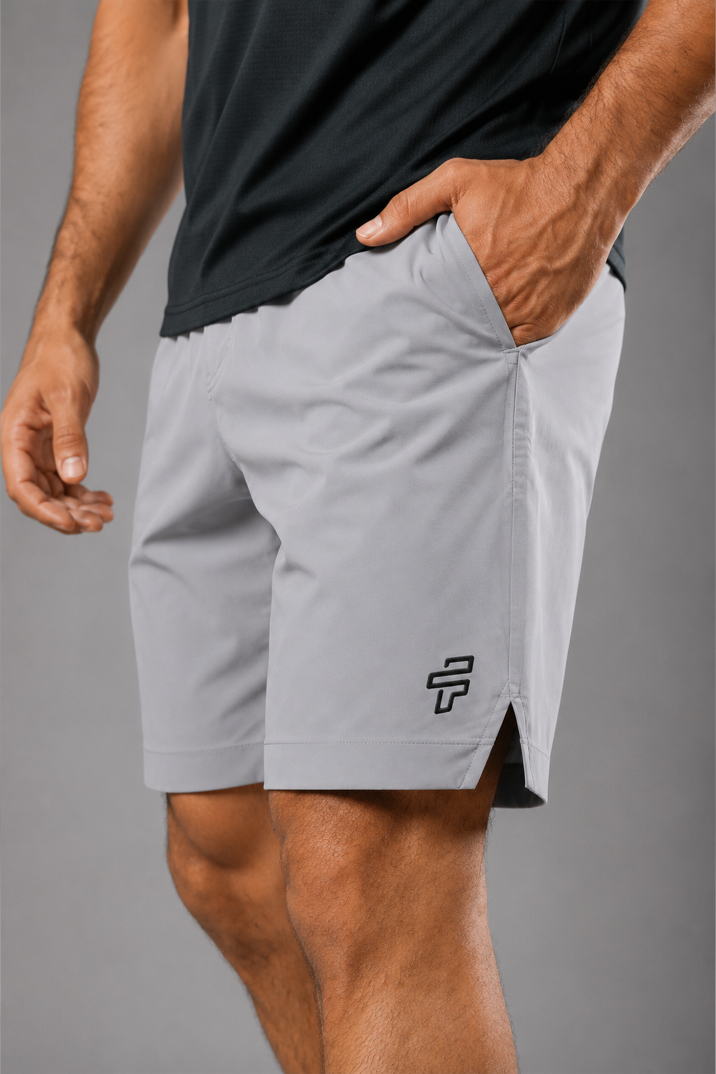 ⁠⁠Green Polo + Grey 2-in-1 Shorts