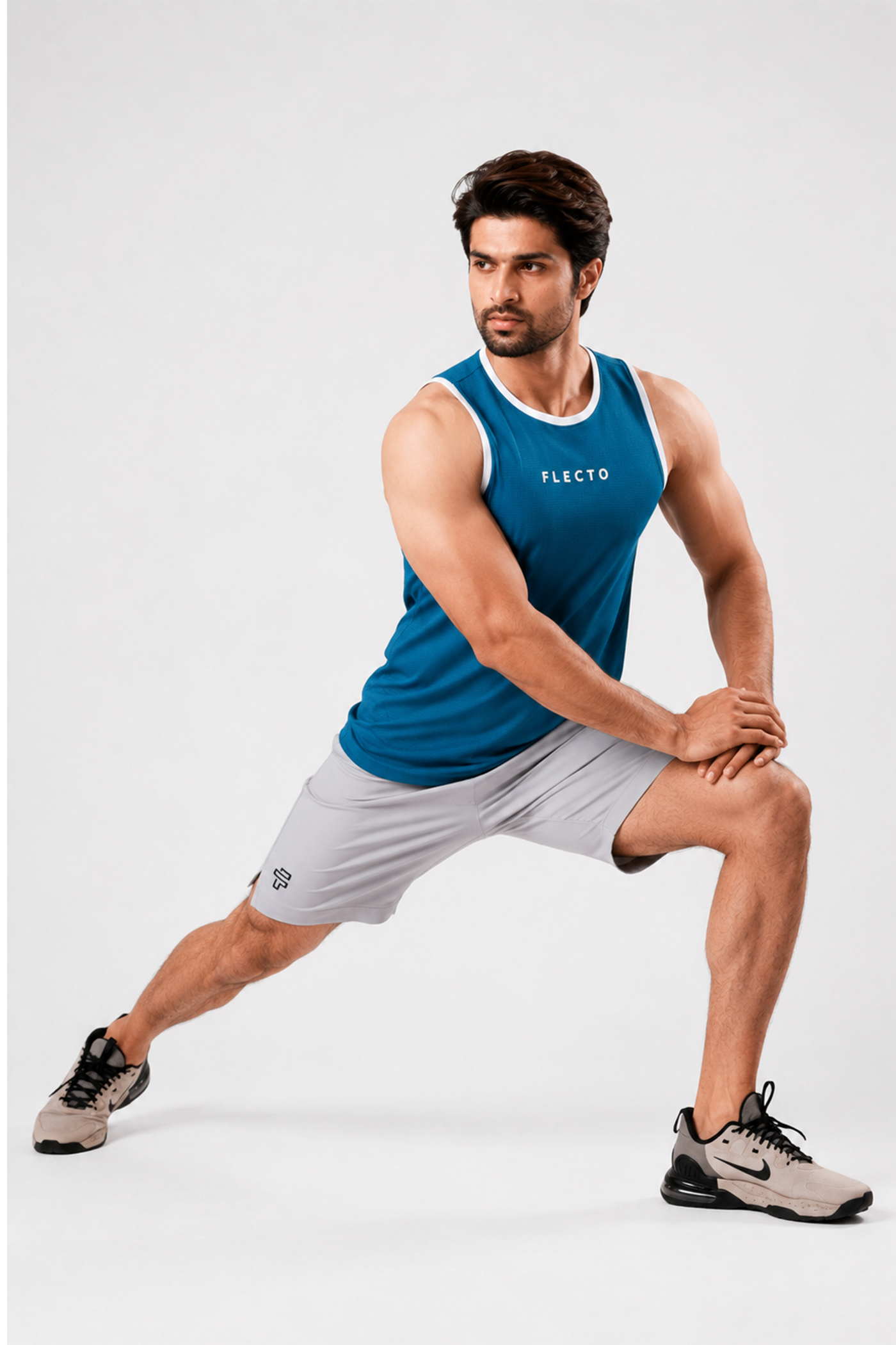 Teal Tank Top + Grey 2-in-1 Shorts