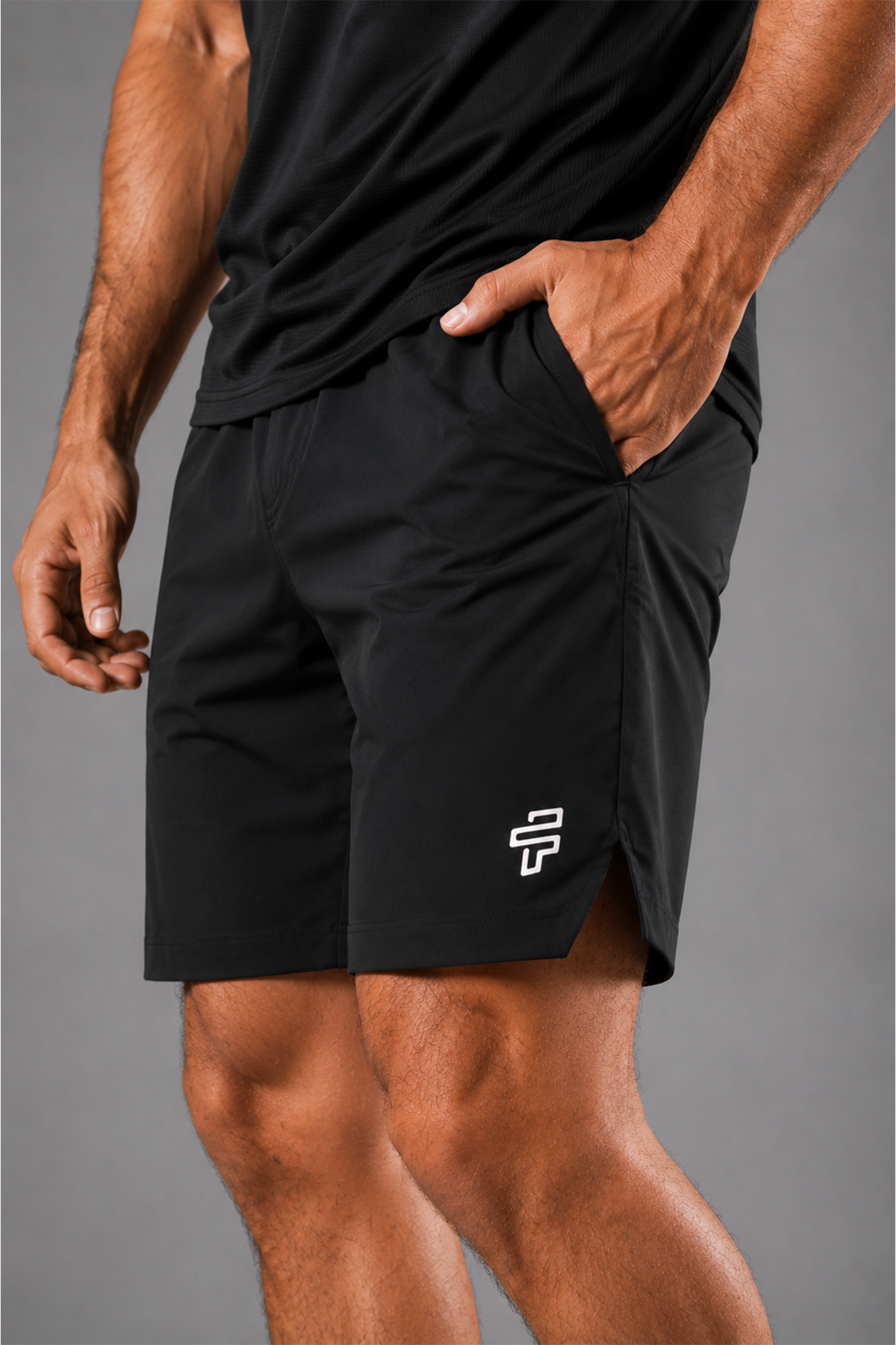 ⁠⁠Green Polo + Black 2-in-1 Shorts