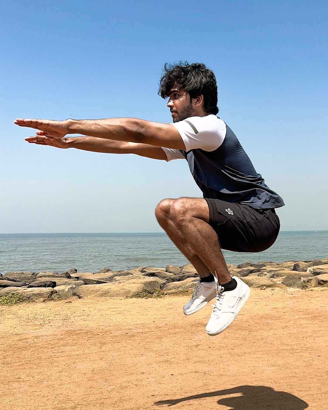 Lifestyle image of Flecto gym t-shirt worn during training