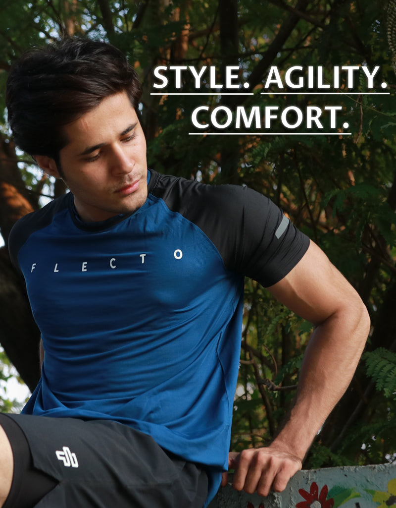 Workout-ready Flecto t-shirt designed to stay comfortable under sweat