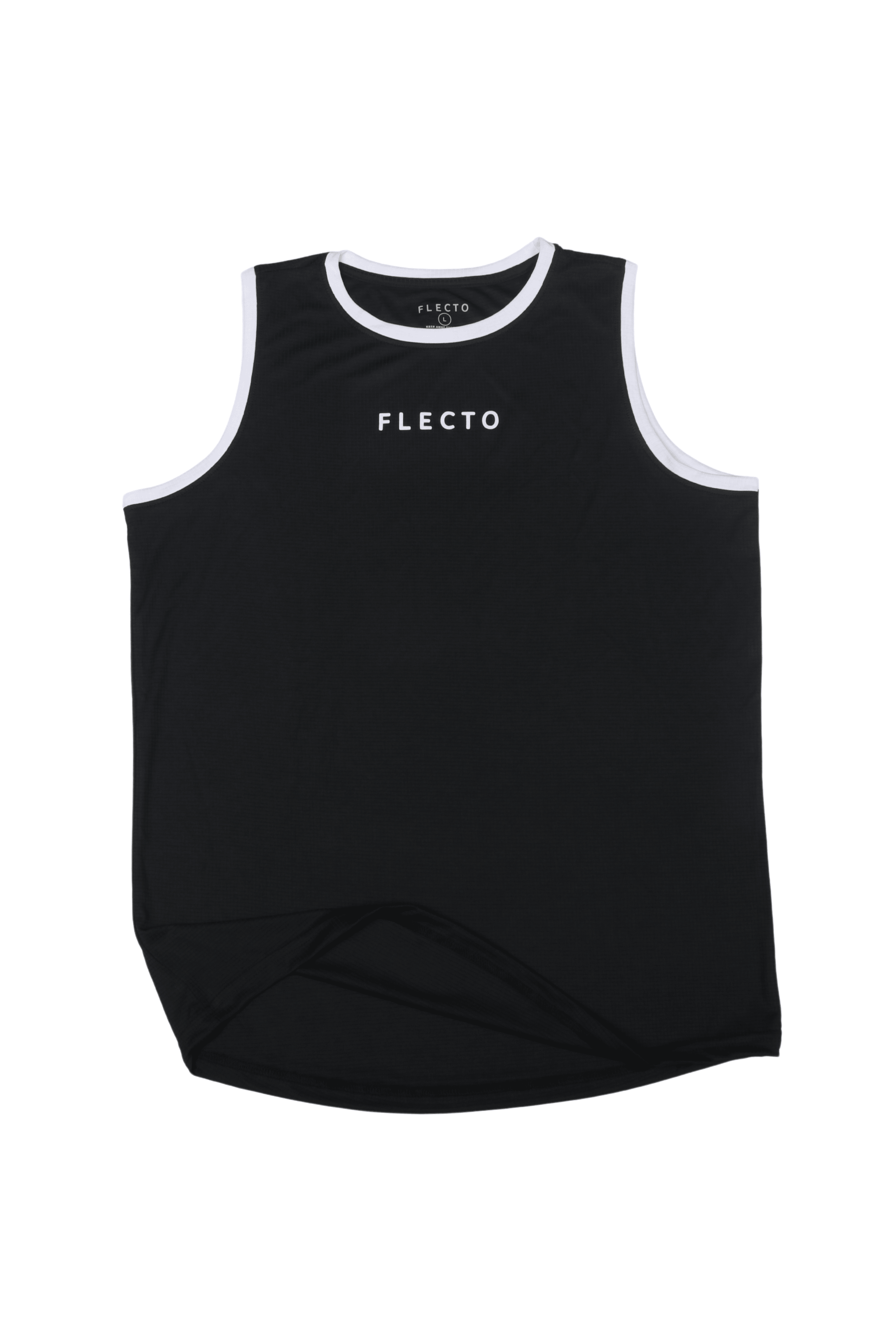 Contrast Trim Tank Top - Black - Flecto