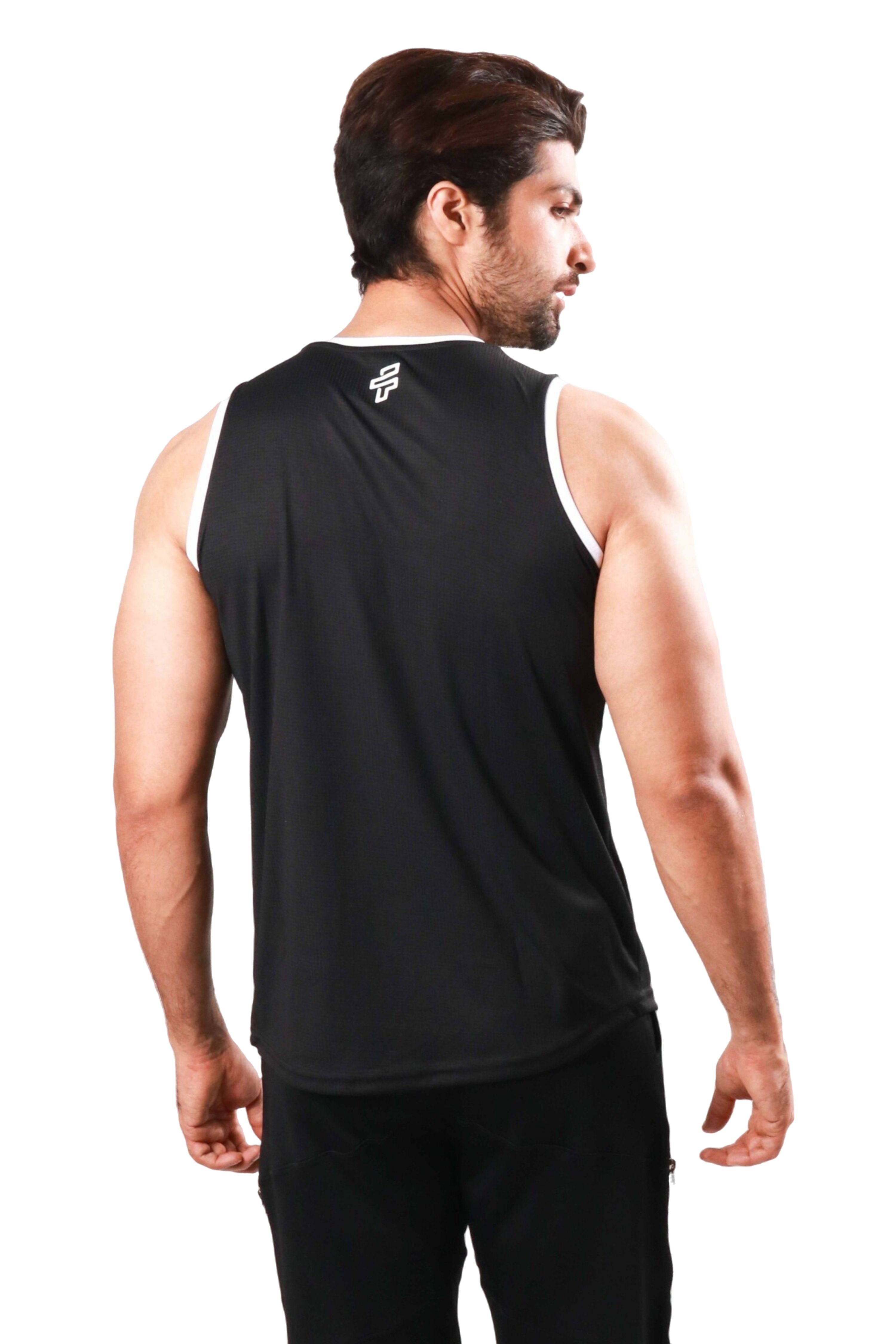 Contrast Trim Tank Top - Black - Flecto