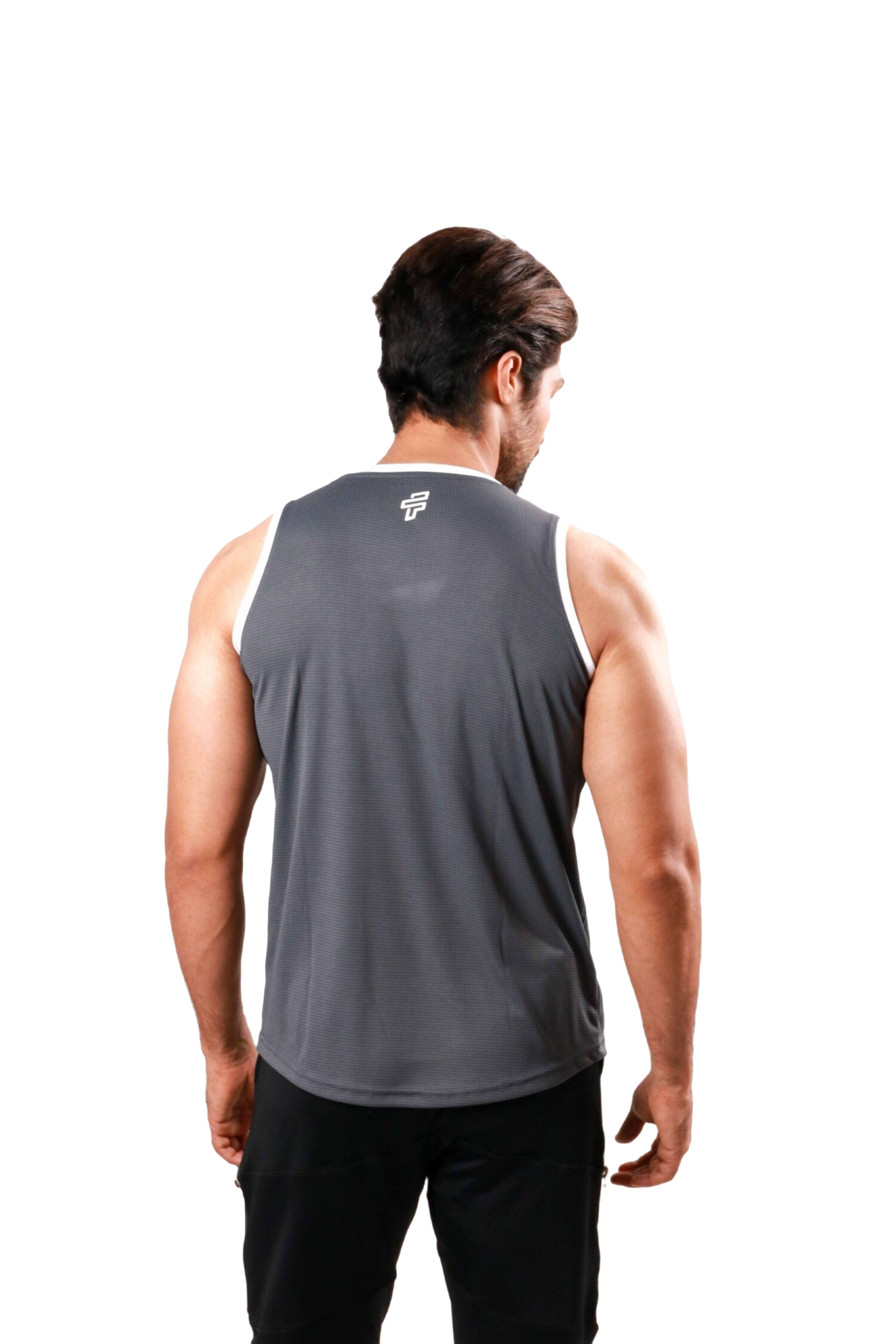 Contrast Trim Tank Top - Graphite - Flecto