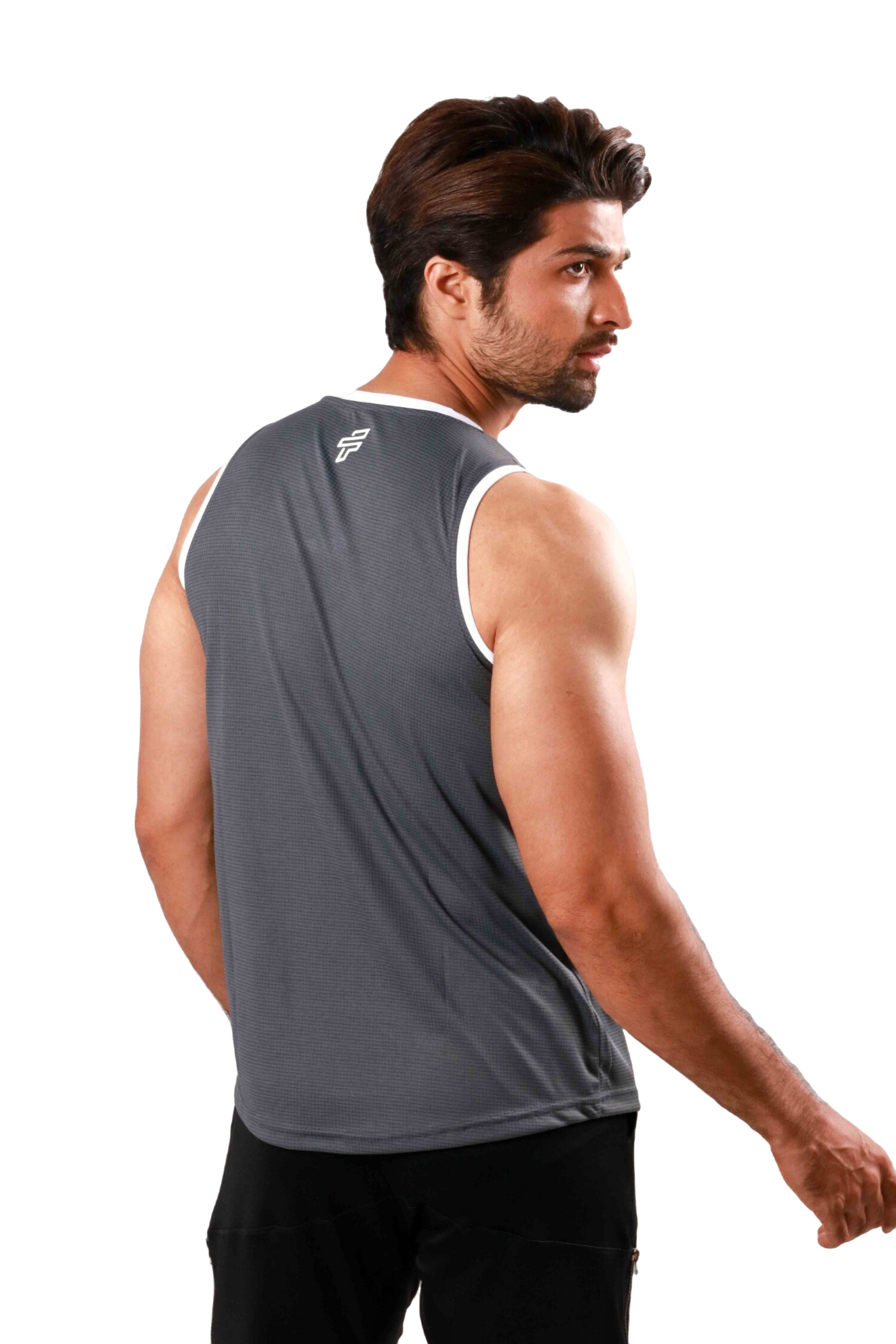 Contrast Trim Tank Top - Graphite - Flecto