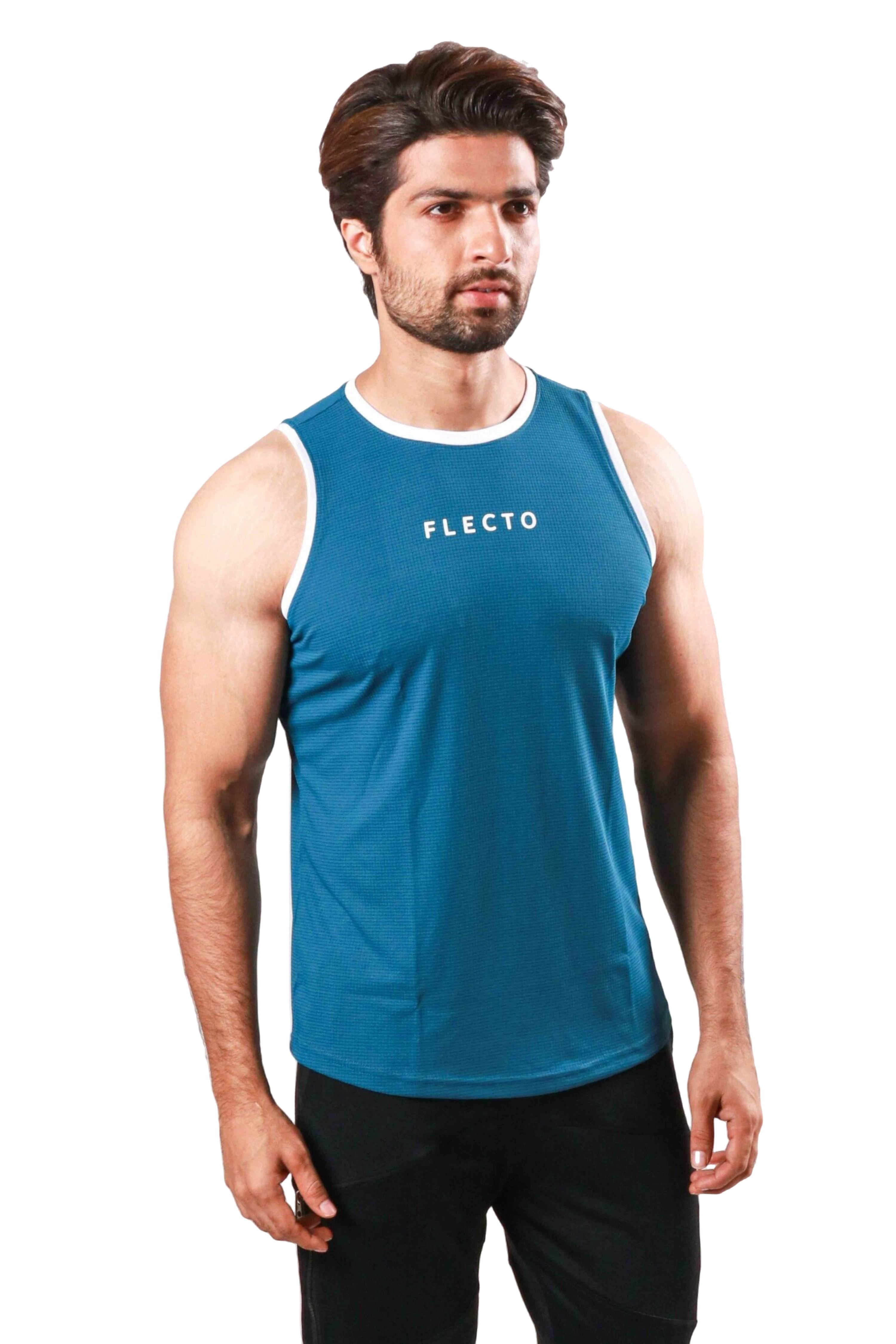 Contrast Trim Tank Top - Teal - Flecto