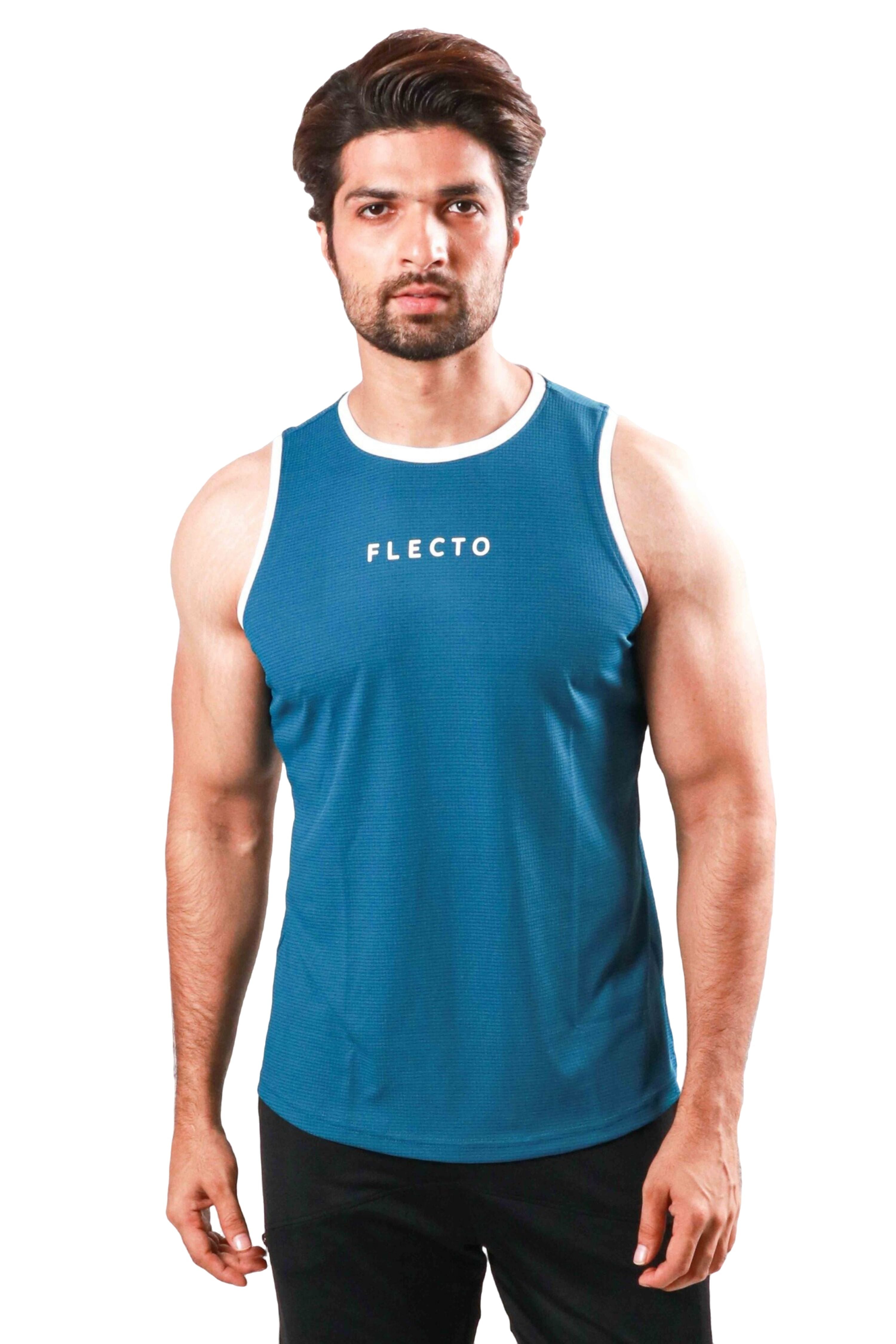 Contrast Trim Tank Top - Teal - Flecto