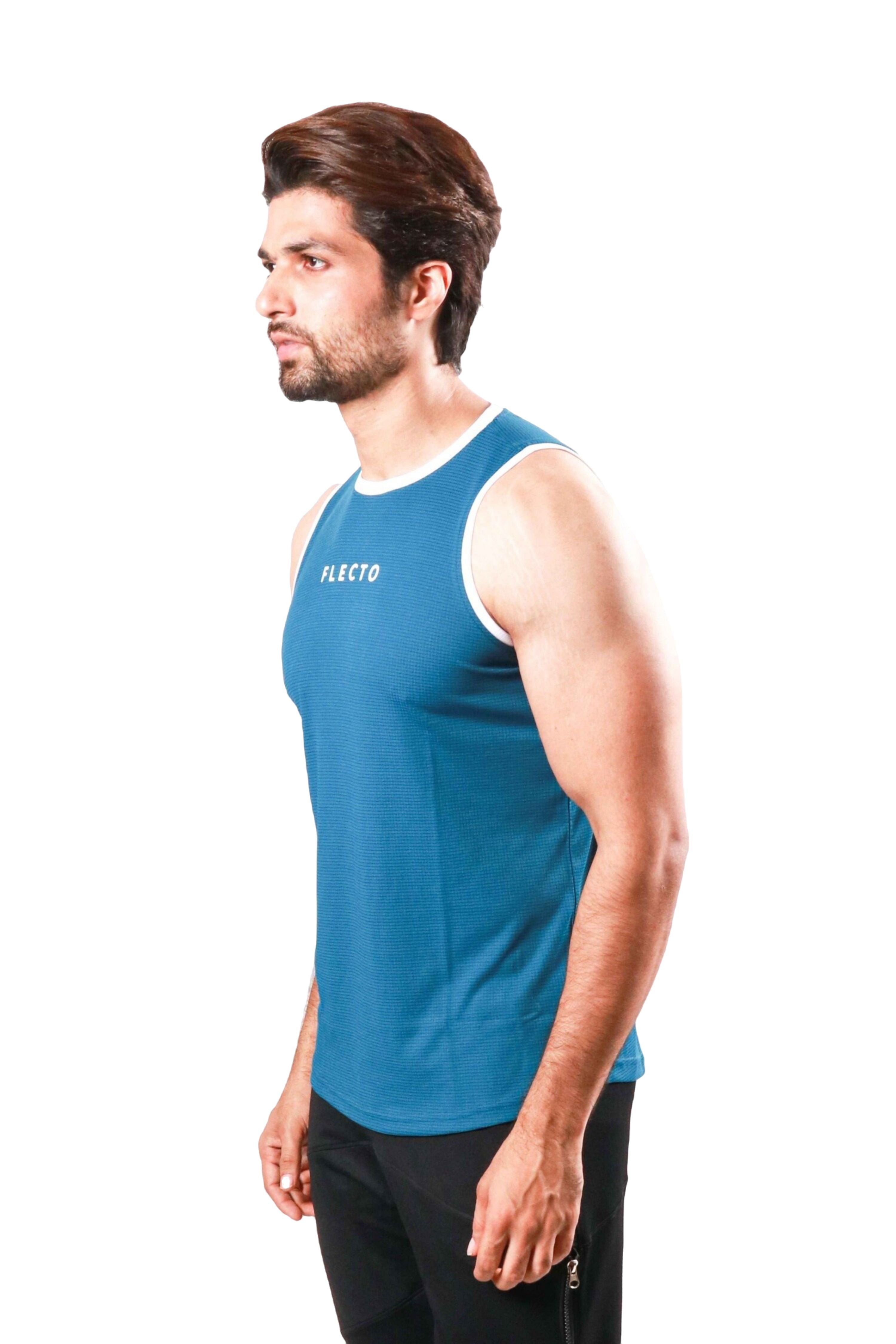 Contrast Trim Tank Top - Teal - Flecto