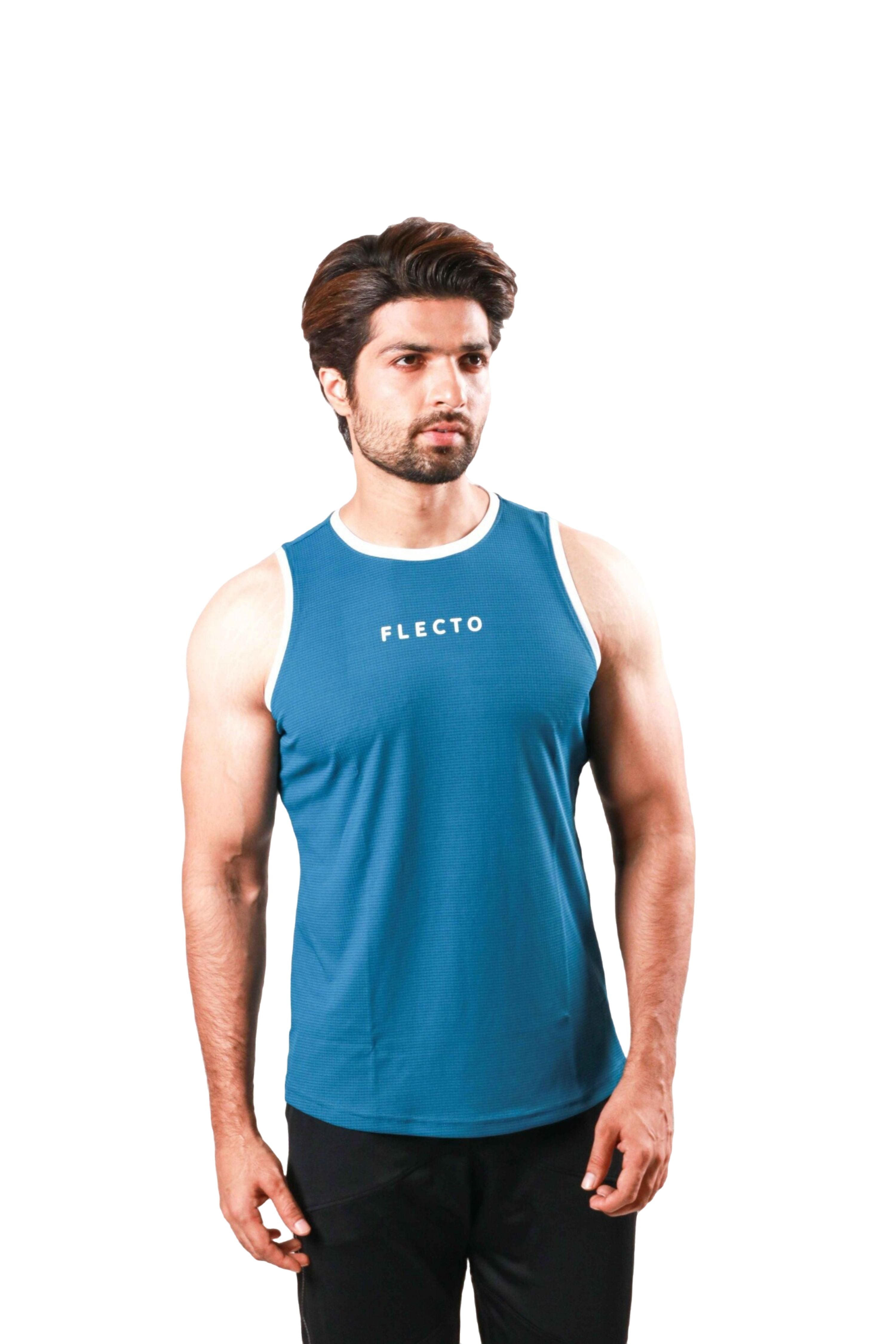 Contrast Trim Tank Top - Teal - Flecto