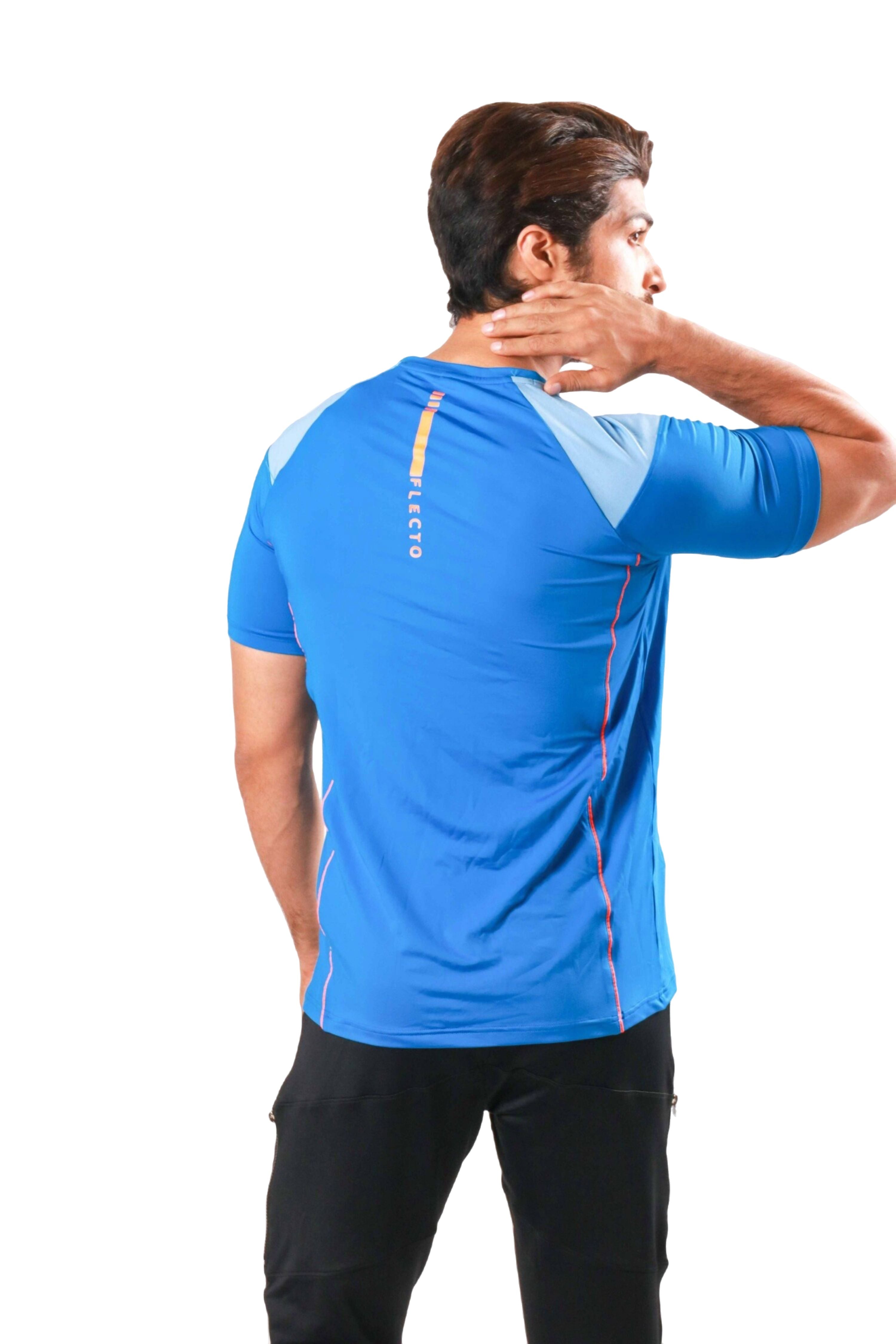 Scuba and dusk blue performance tee built for gym workouts and running