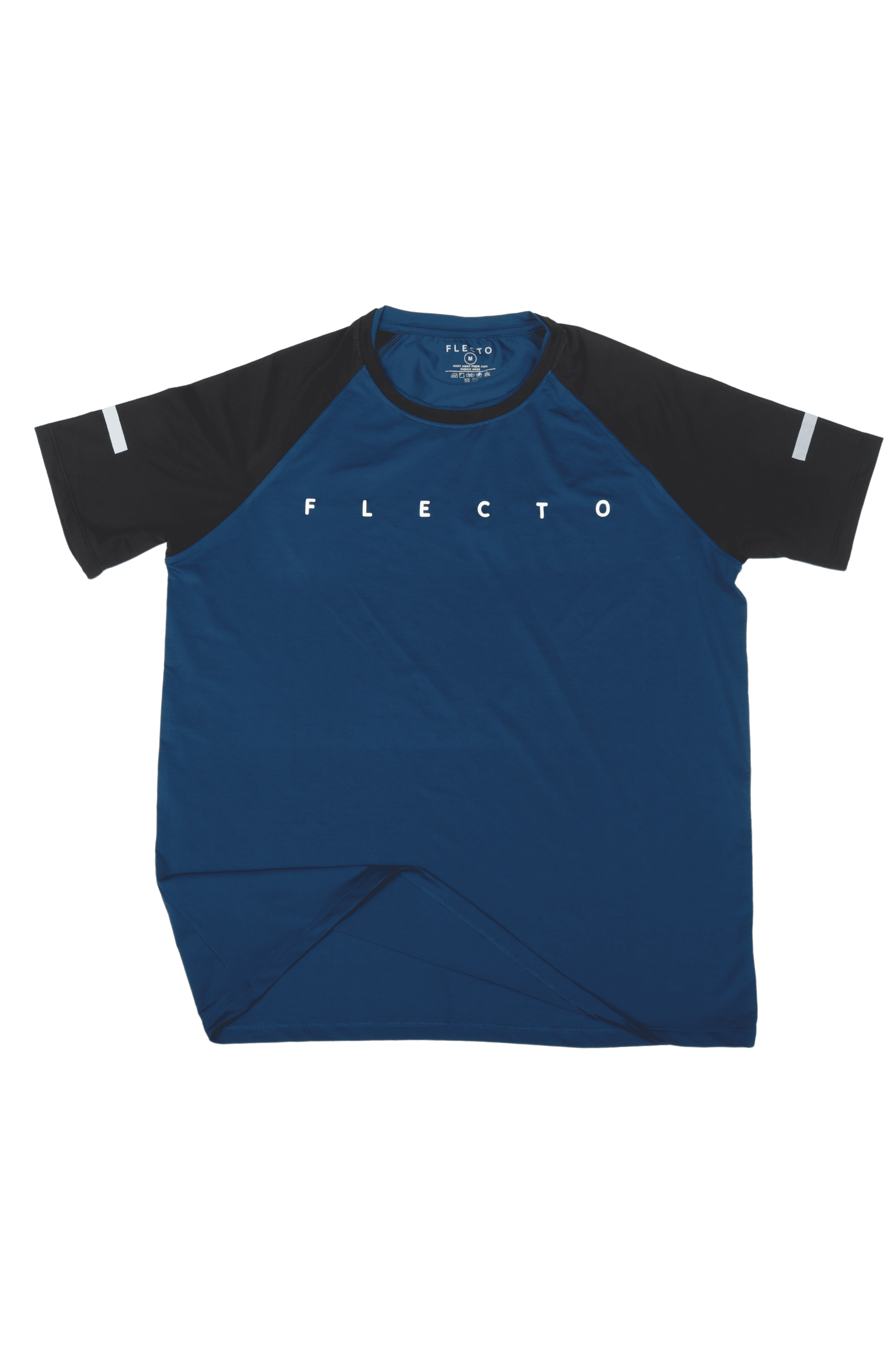 Classic blue and black jersey half sleeve designed for breathable and comfortable gym workouts
