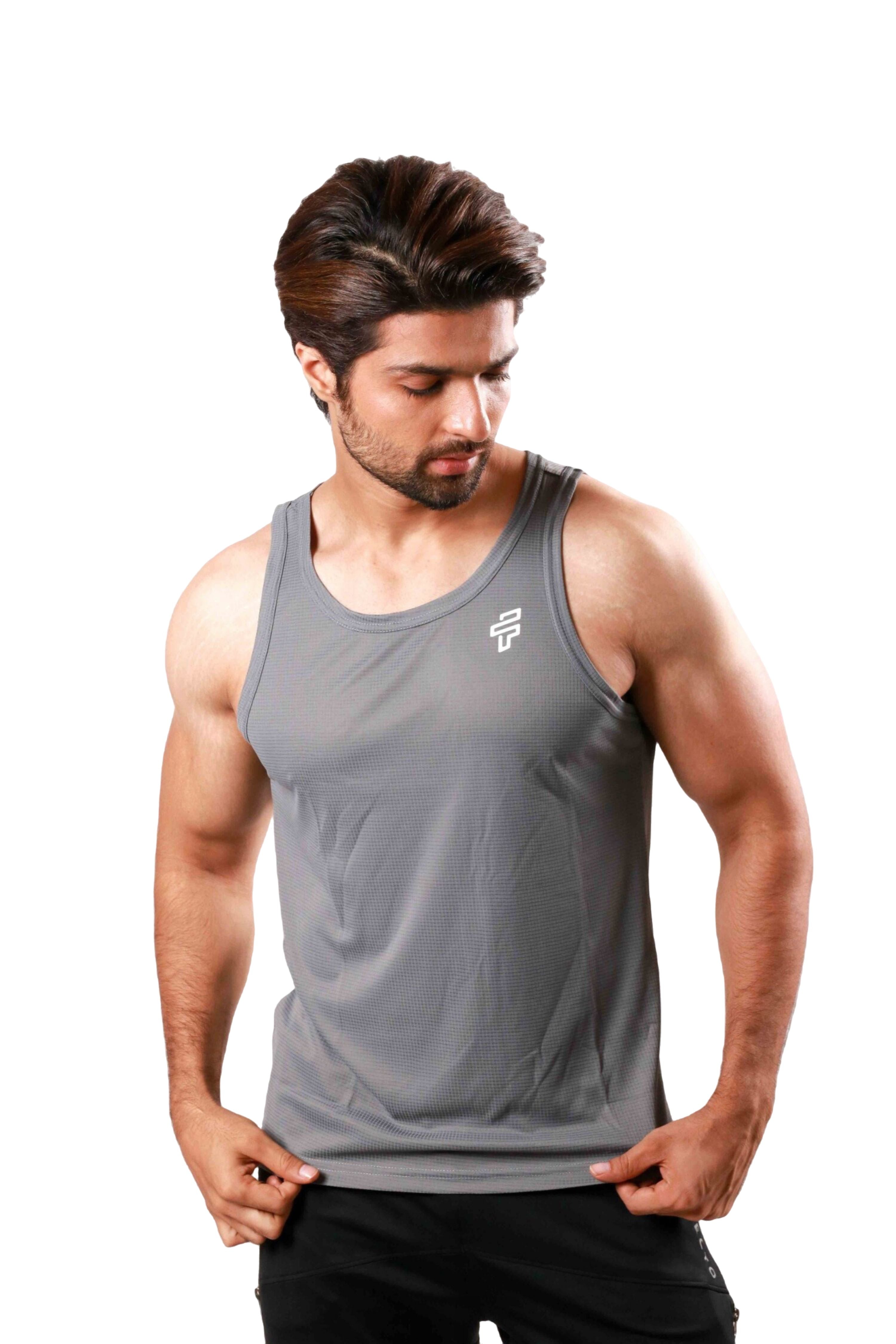 Graphite training singlet-stringer designed for lightweight and breathable gym workouts