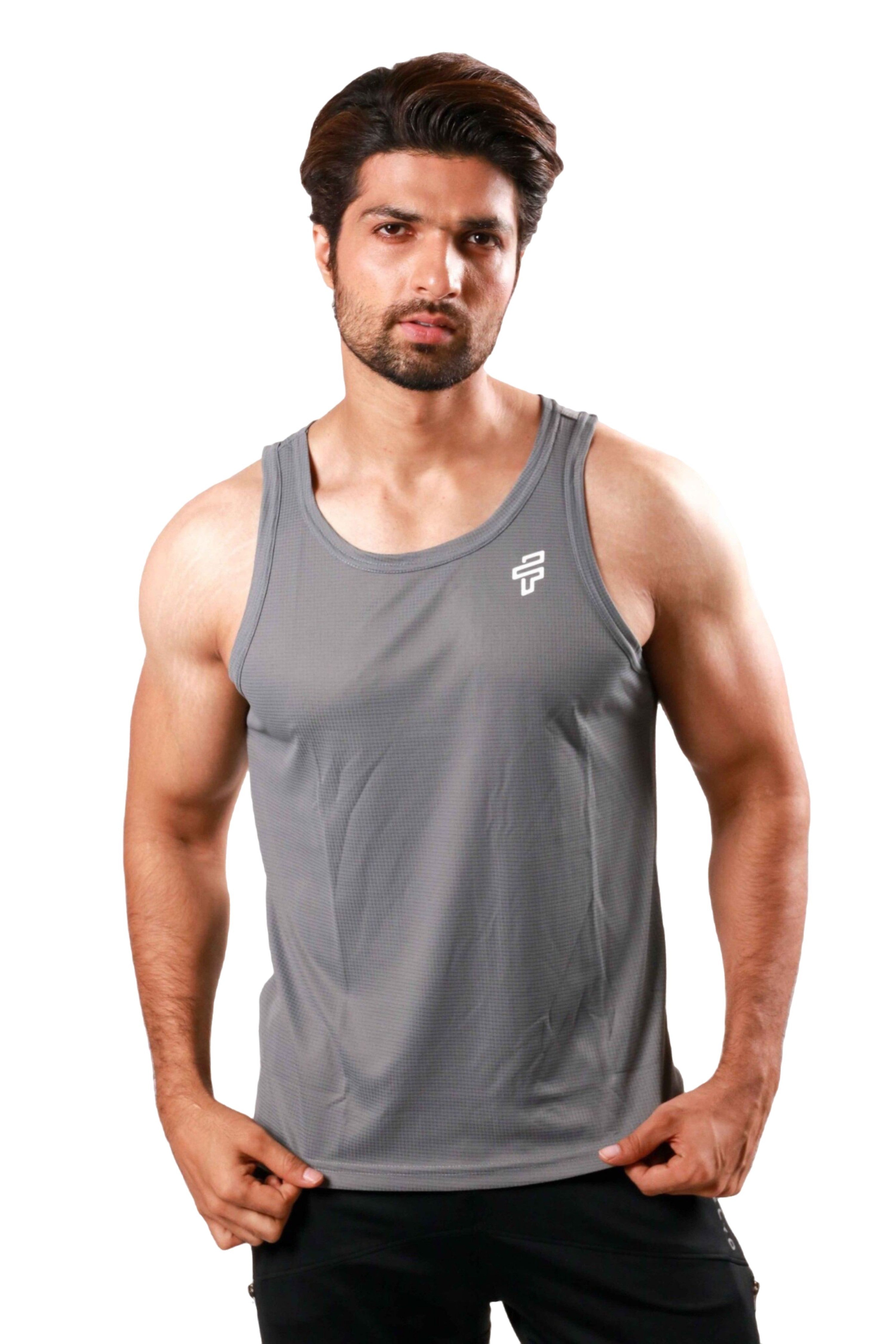 Graphite training singlet-stringer designed for lightweight and breathable gym workouts
