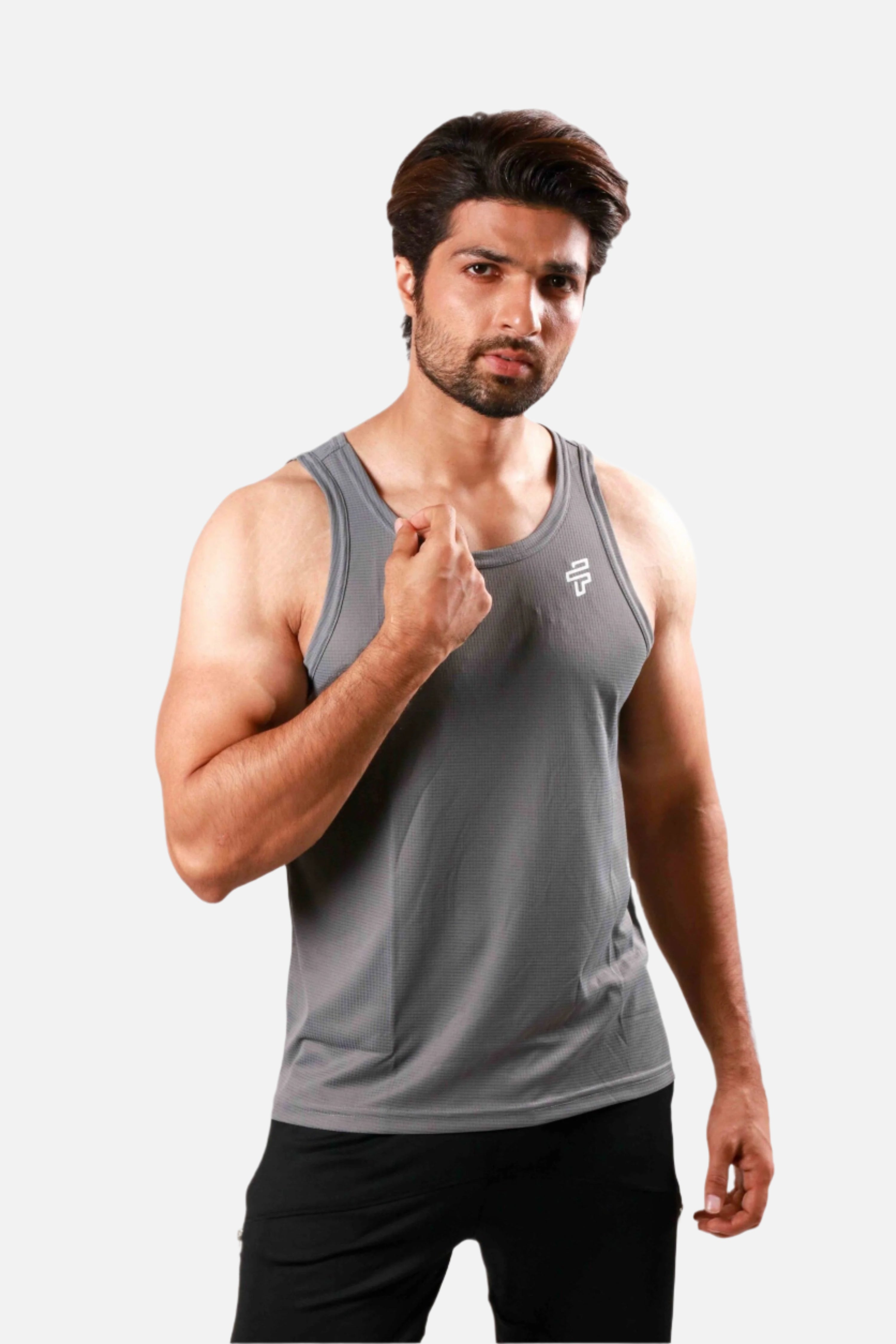 Graphite training singlet-stringer designed for lightweight and breathable gym workouts