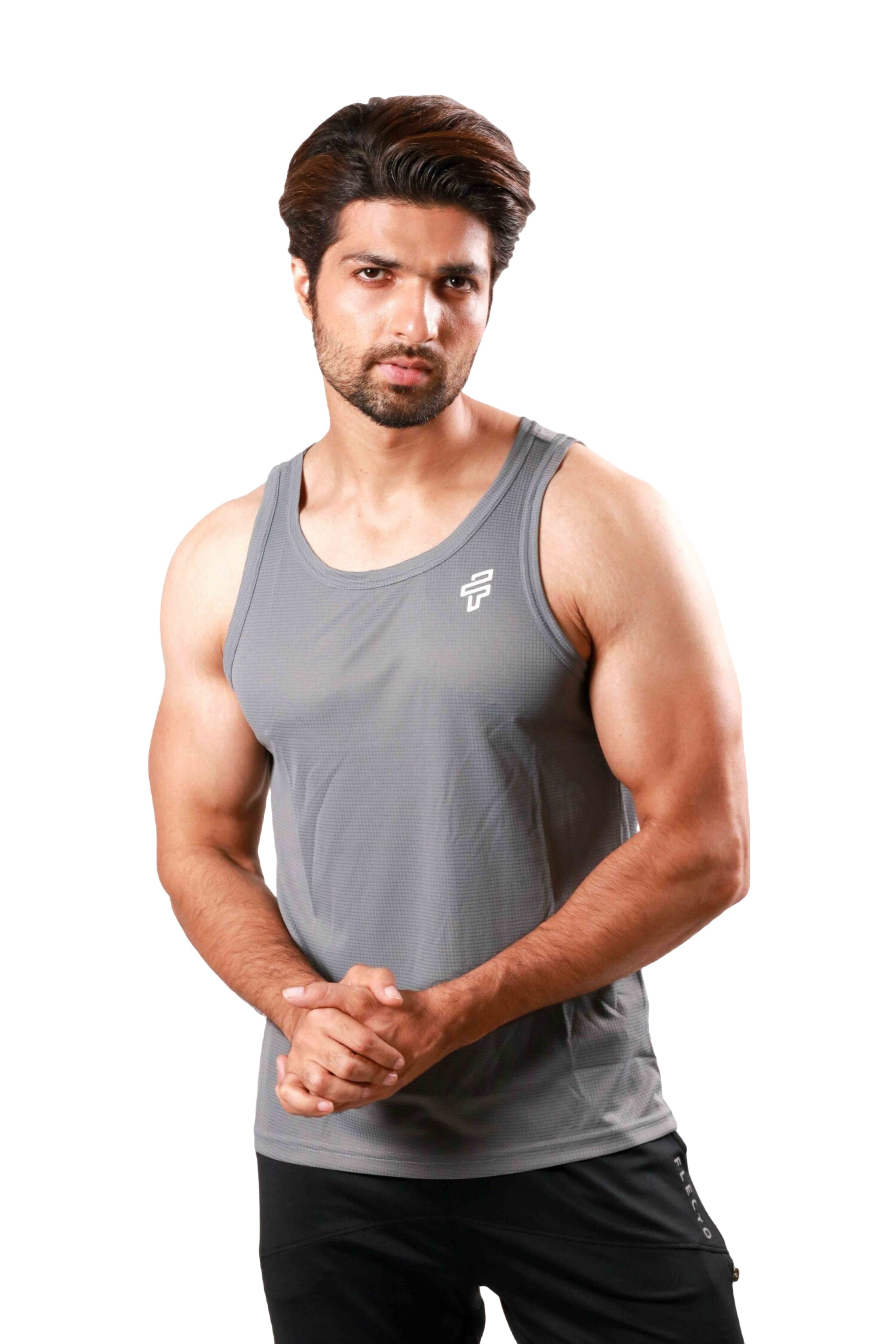 Graphite training singlet-stringer designed for lightweight and breathable gym workouts